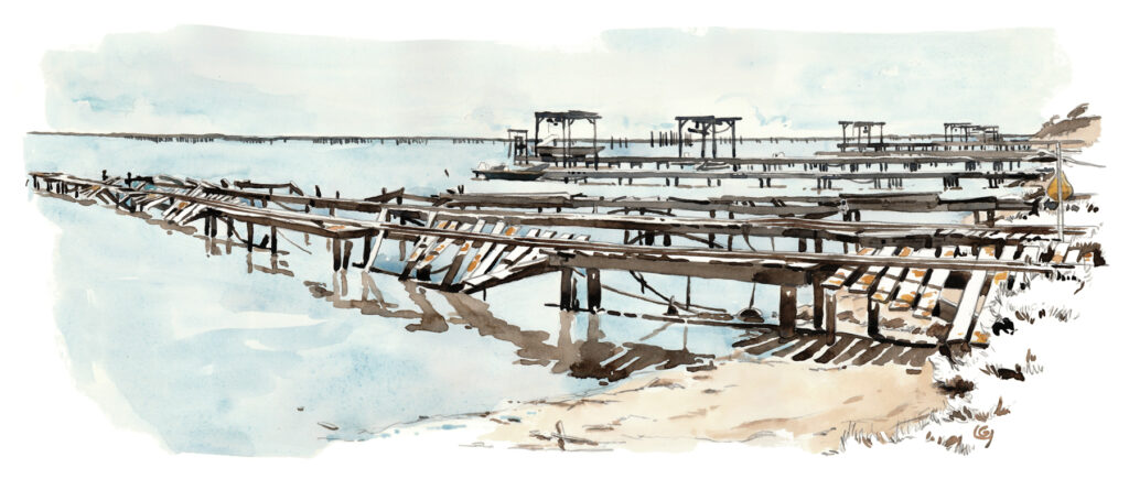 pontons- aquarelle
