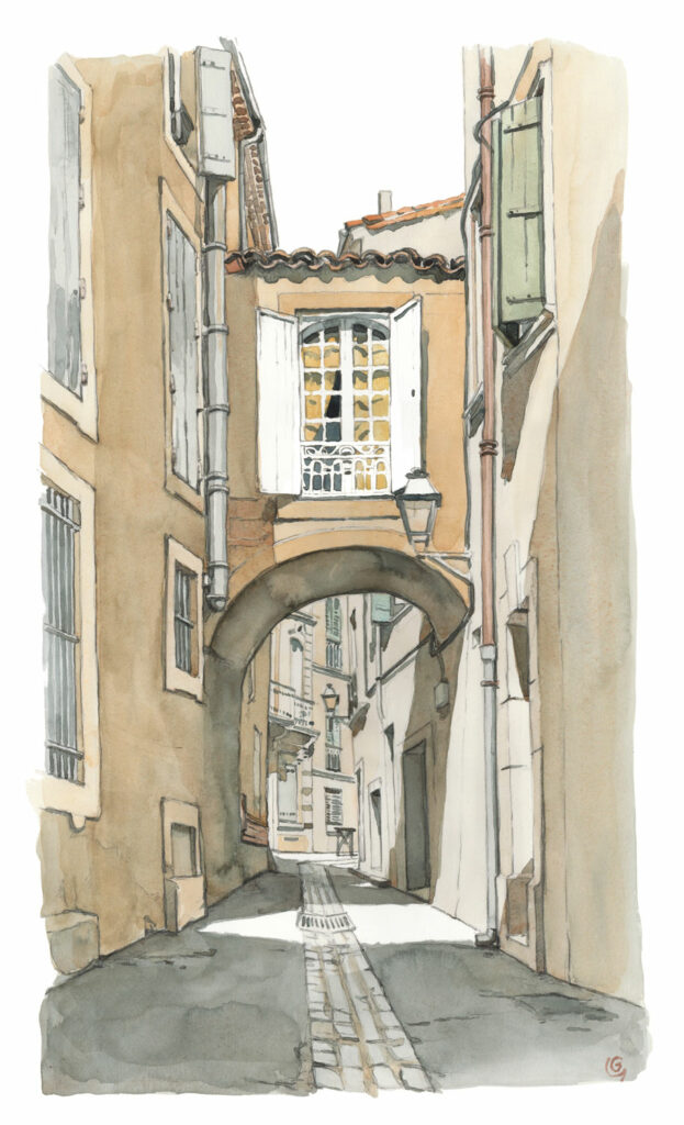 aquarelle rue du Capus