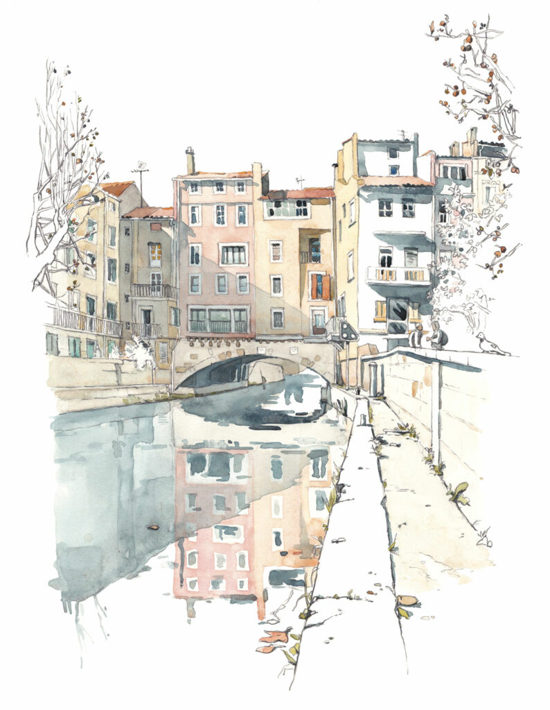 Reflet sur le canal de la Robine