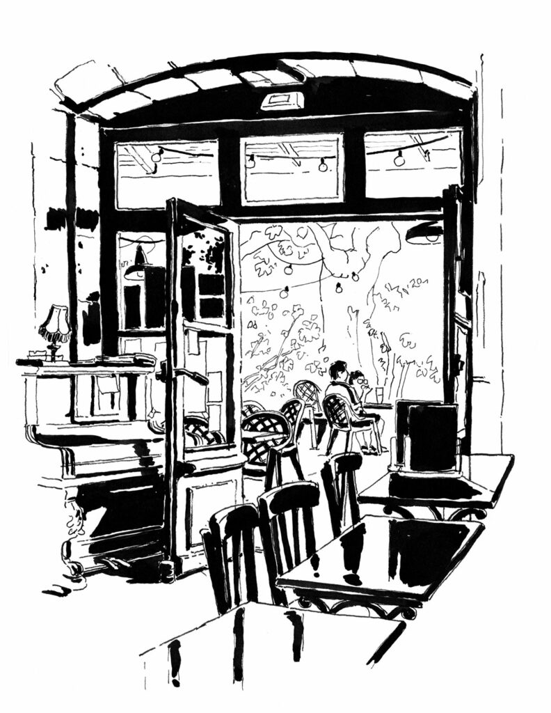 dessin à l'encre de chine
Le plaisance